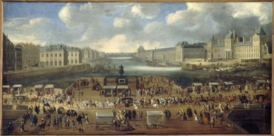 De Pont-Neuf met een processie, 1665-69 door French School